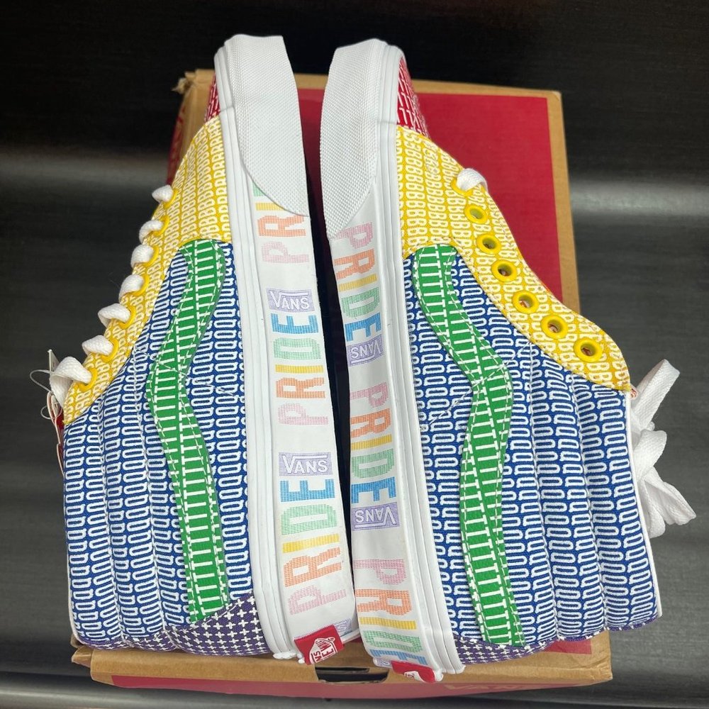 NEW Vans Sk8 Mid Pride LGTBQ womens size 8 classic shoes sneakers PRIDE - Picture 10 of 11